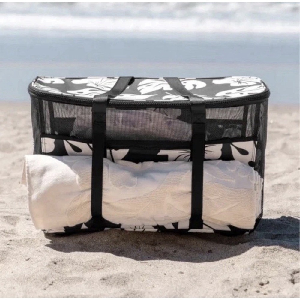 Aloha Collection NWT CleverMade Collapsible Beach Totes Costco Set of 2 Hawaii - Picture 4 of 10
